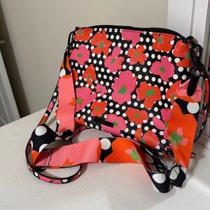 Betsey Johnson Women’s Pink Floral Polka Dot Crossbody Tote w/2 Different Straps